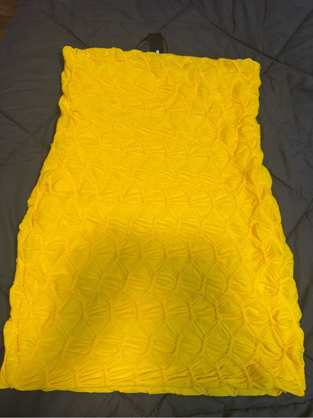 Yellow Textured Mini Dress